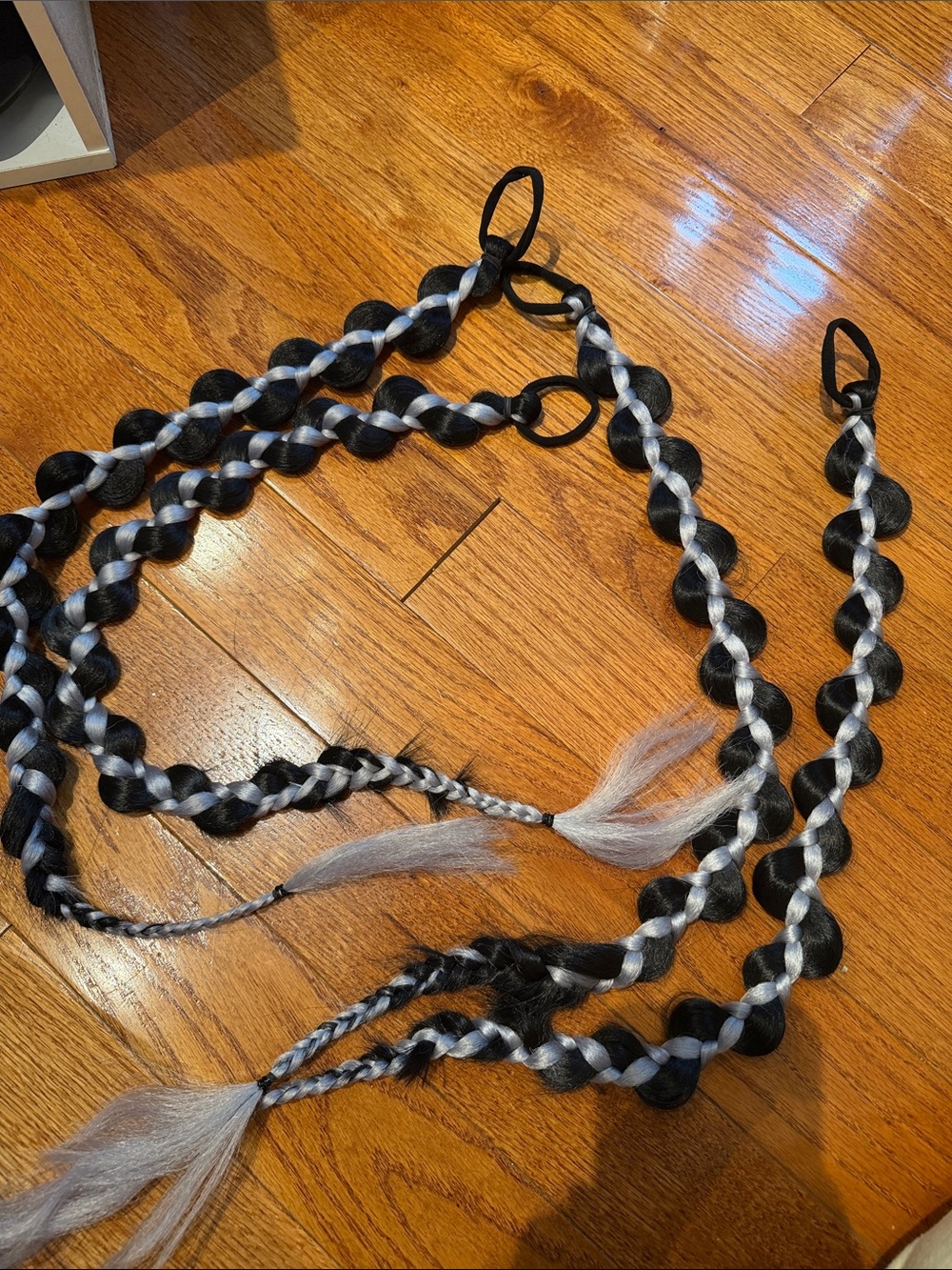 Braided Hair Extensions - Black & Silver